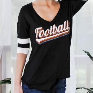 “Football” Tie Front Tee